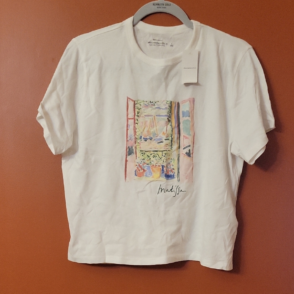Abercrombie & Fitch White Cotton Logo Tee